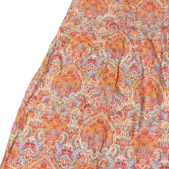 J.Jill Love Linen Paisley Print Sleeveless A-Line Dress Sz L Lightweight Midi - Picture 3 of 5